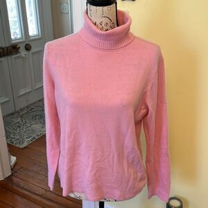 Pursuits Ltd Sz L Pretty Pink 💯 Cashmere  Turtleneck Sweater